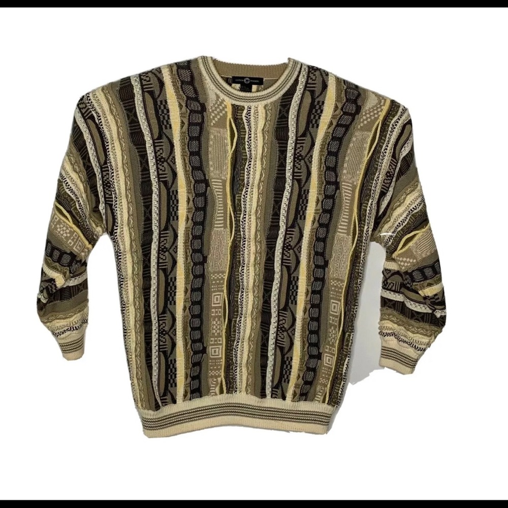 Vtg Cotton Traders 1990's Cosby 3D Coogi Sweater L